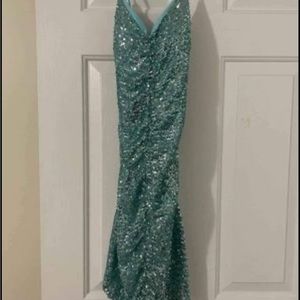 Turquoise sequin dress